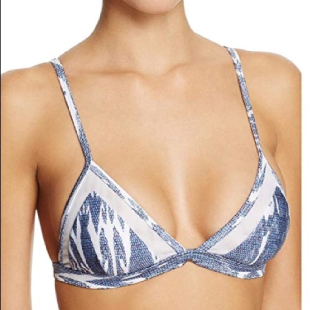 SUBOO Blue Print & Mesh Bikini Top | 4